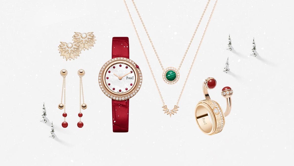 探索Piaget伯爵鉆石珠寶和女士玫瑰金腕表，歡慶佳節