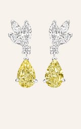黃色鉆石高級珠寶耳環