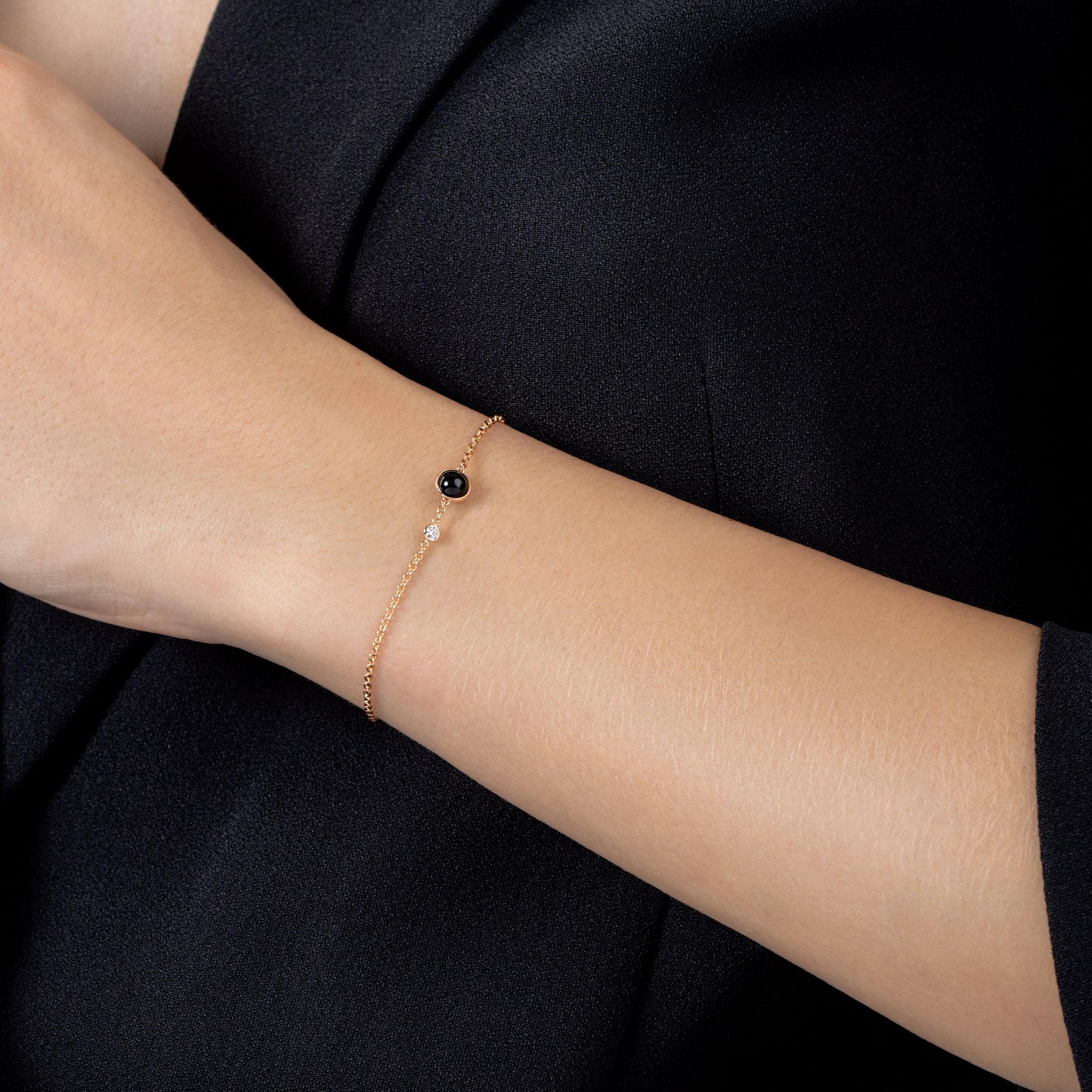 Rose gold Onyx Diamond Bracelet G36PB500 Piaget Luxury Jewelry Online