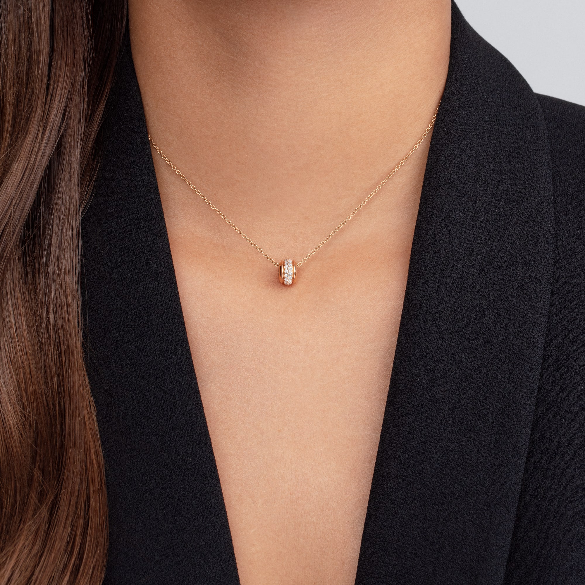 thin gold chain with diamond pendant