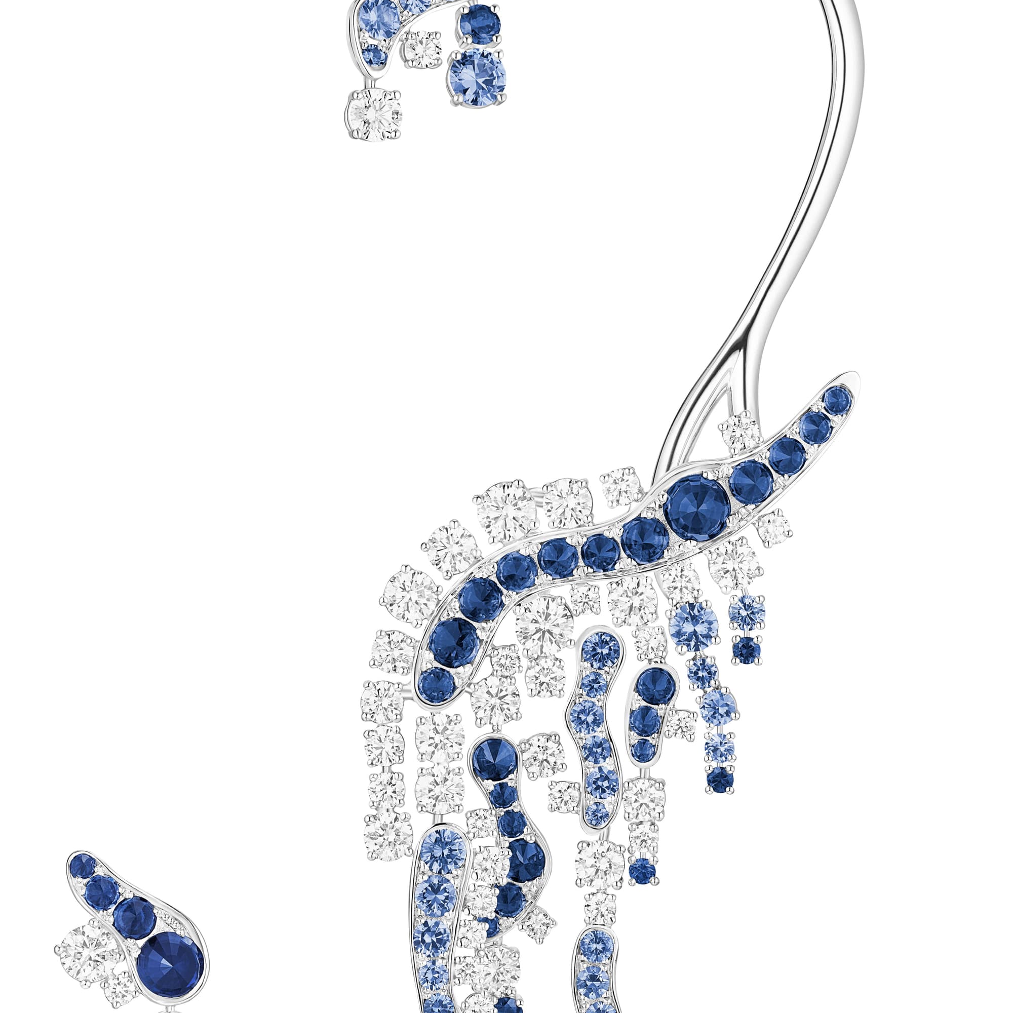 Piaget伯爵Metaphoria系列Mineralis高級珠寶藍寶石鉆石耳夾