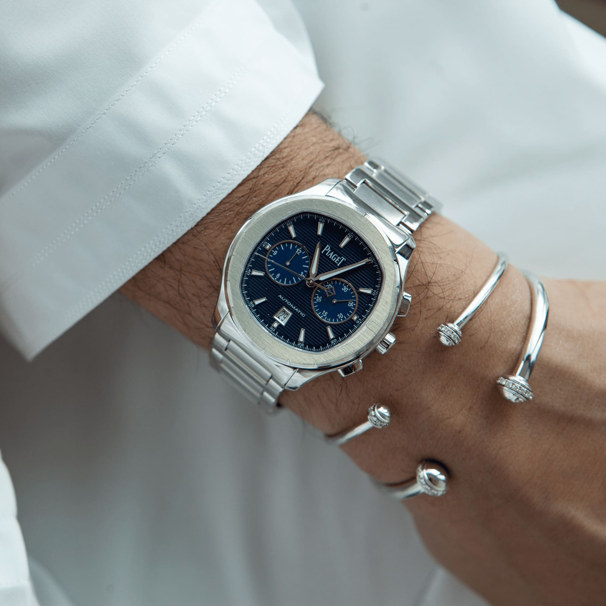 Steel Chronograph Watch - Piaget Luxury Men’s Watch G0A41006