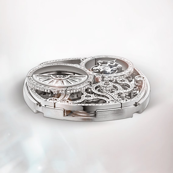 1270D極薄ホワイトゴールド製ダイヤモンドセットスケルトン