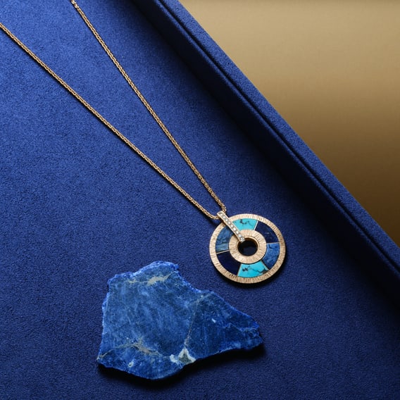 Possession Vibrant Palace jewellery featuring turquoise, sodalite, and dumortierite stones in gold