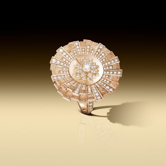Piaget sunlight collection rose gold, diamonds  ring and earring
