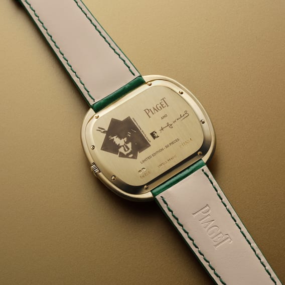 underside of the gold Piaget watch dial