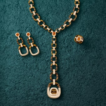 gold tiger eye diamond sautoir watch