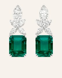 鉆石與祖母綠高級珠寶耳環