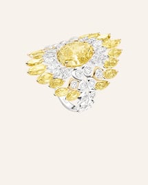 高級珠寶戒指，鑲飾艷彩黃鉆