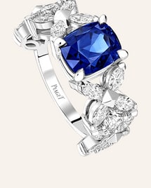 鉆石與藍寶石高級珠寶戒指