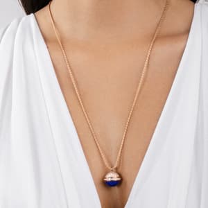 Piaget Rose Gold Lapis Lazuli Diamond Pendant G33PC100