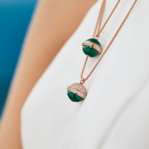 Piaget Rose Gold Malachite Diamond Pendant G33PB900