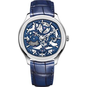 Piaget Steel Sapphire Skeleton Watch G0A45004