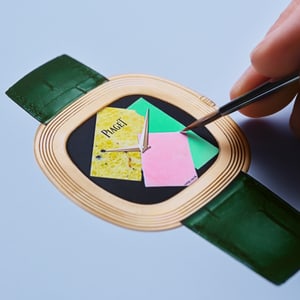 detailed design drawing of a watch dial and case