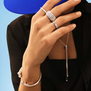Piaget - Possession Open Bangle Bracelet, White Gold Ceramic Diamond Open Bangle Bracelet G36PG300