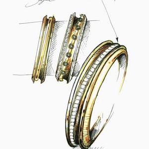 Modèle de bracelets manchette Piaget Possession en or et diamants
