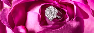 Mother's day luxury gift: white gold diamond ring