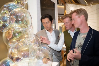 Hu Ge wearing an Altiplano ultra-thin watch and the Verhoeven Twins