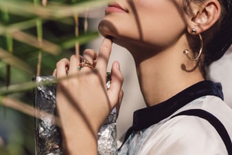 gold rings and earrings