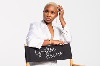 Cynthia Erivo sparkling with rose gold diamond earrings and a gold diamond watch