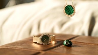 luxury women watch and rose gold pendant