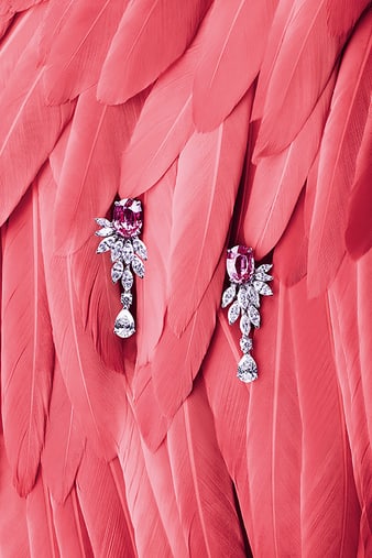 G38M8700 Sunny Side of Life diamond and pink sapphire earrings