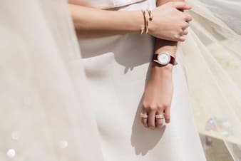 luxury women's watch and gold bracelet