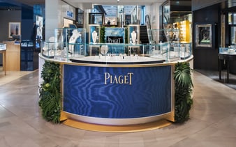Piaget pop up displays rose gold jewelry and luxury watches
