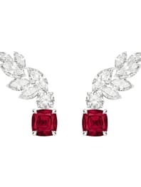 Boucles d'oreilles Haute Joaillerie serties de diamants et de rubis