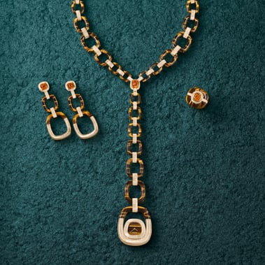 gold tiger eye diamond sautoir watch