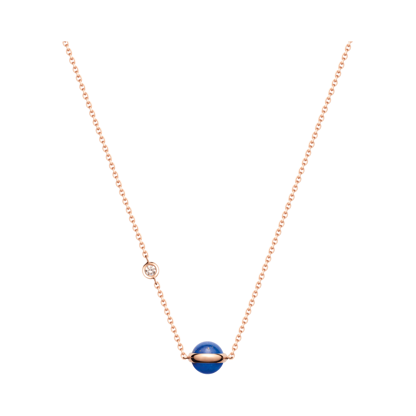 Poki Diamond Bean Shape Pendant Necklace in 14K Rose Gold -  Portugal