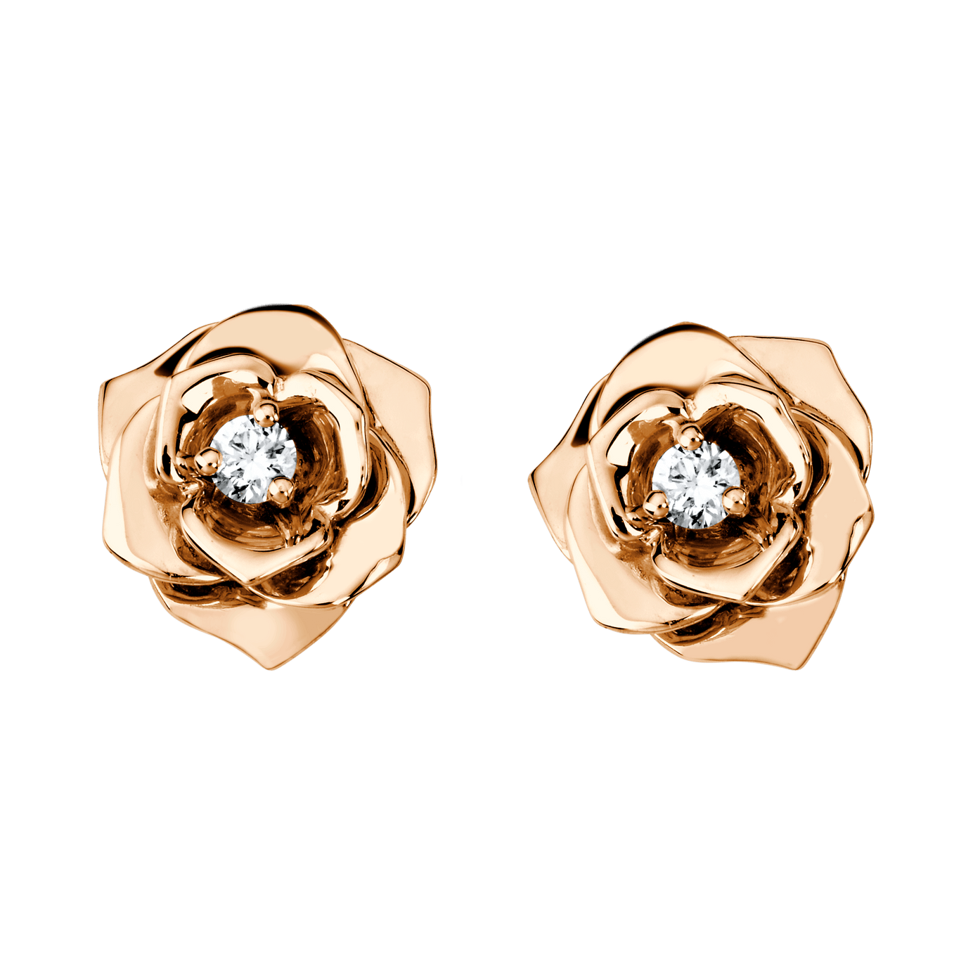 Stylish Rose Gold Diamond Earrings 18K Rose Gold