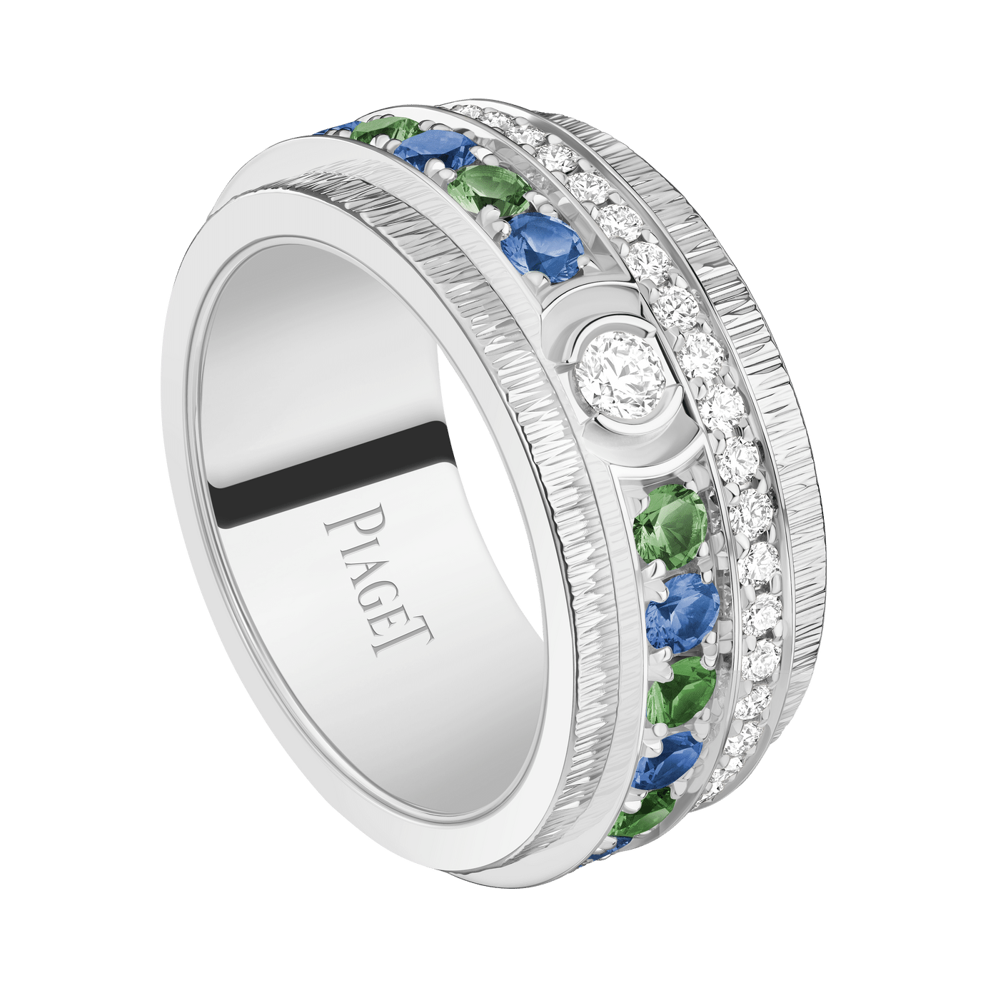 Piaget White Gold Tsavorite Sapphire Diamond Ring G34P8O00