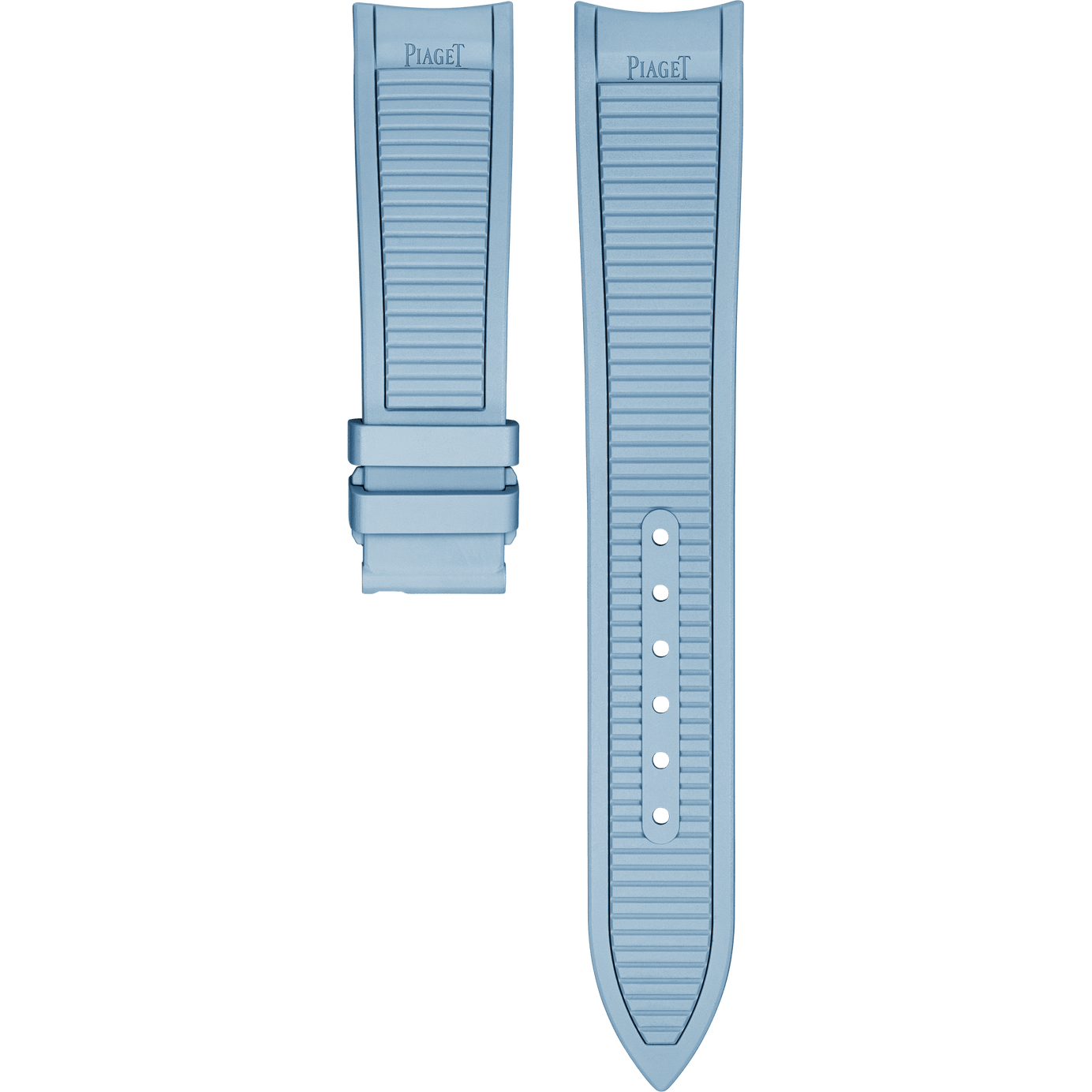 Graublaues Kautschukarmband für Piaget Polo