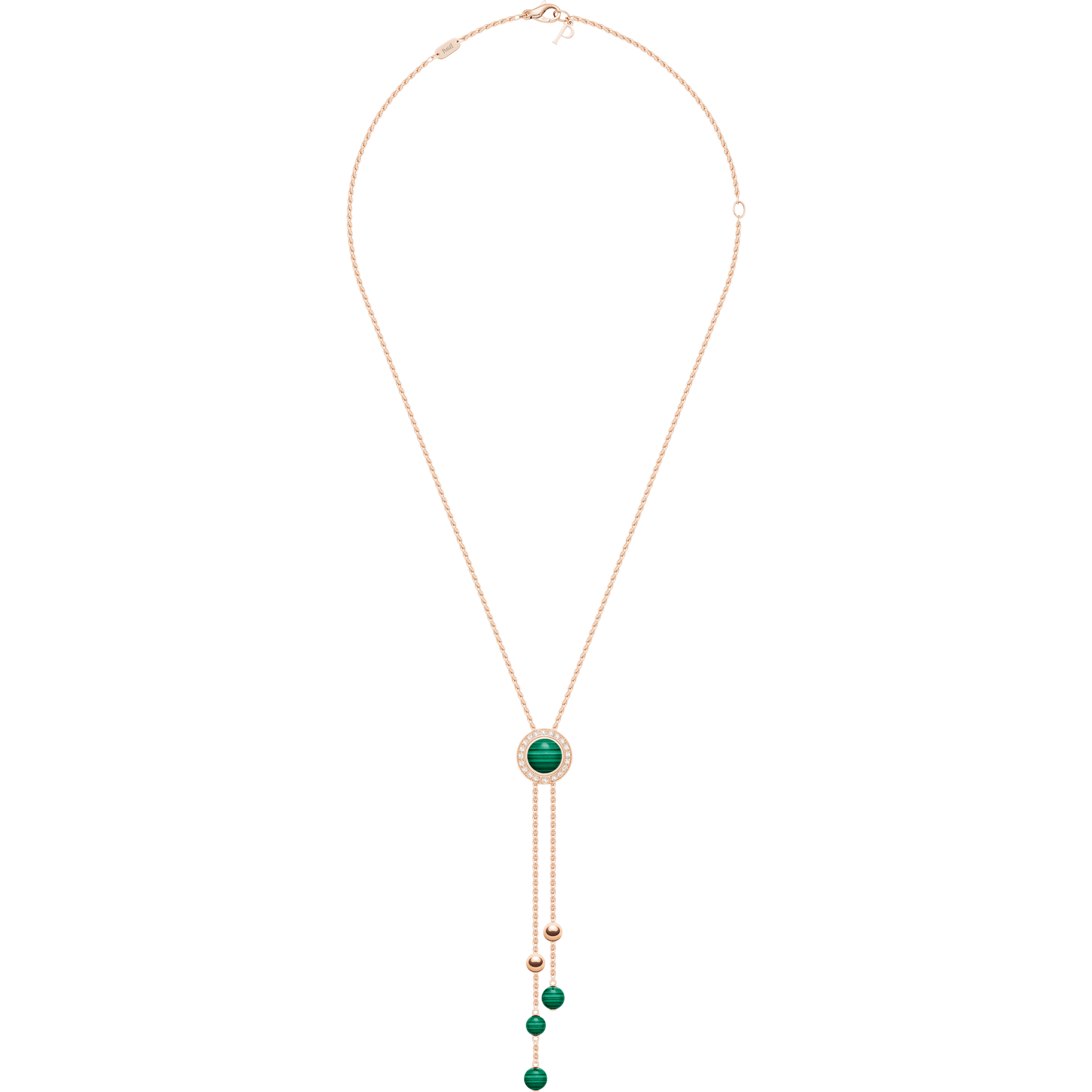 Piaget Rose Gold Malachite Diamond Pendant G33PE300