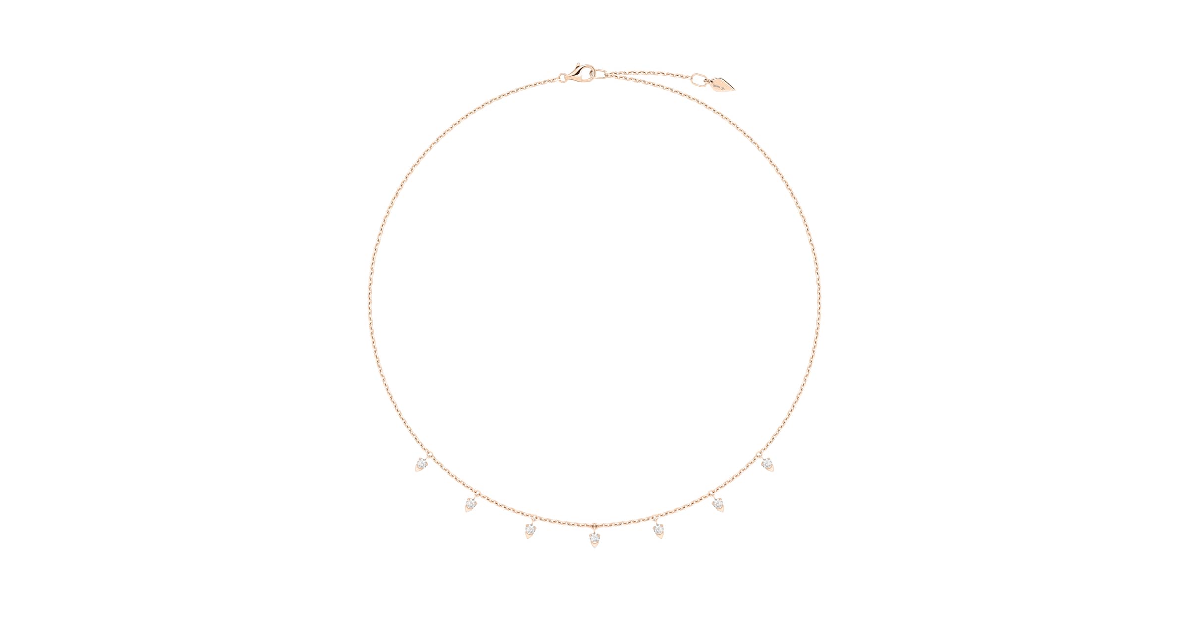 FREELIGHT LIGHT POINT NECKLACE IN ROSE GOLD AND PINK DIAMOND