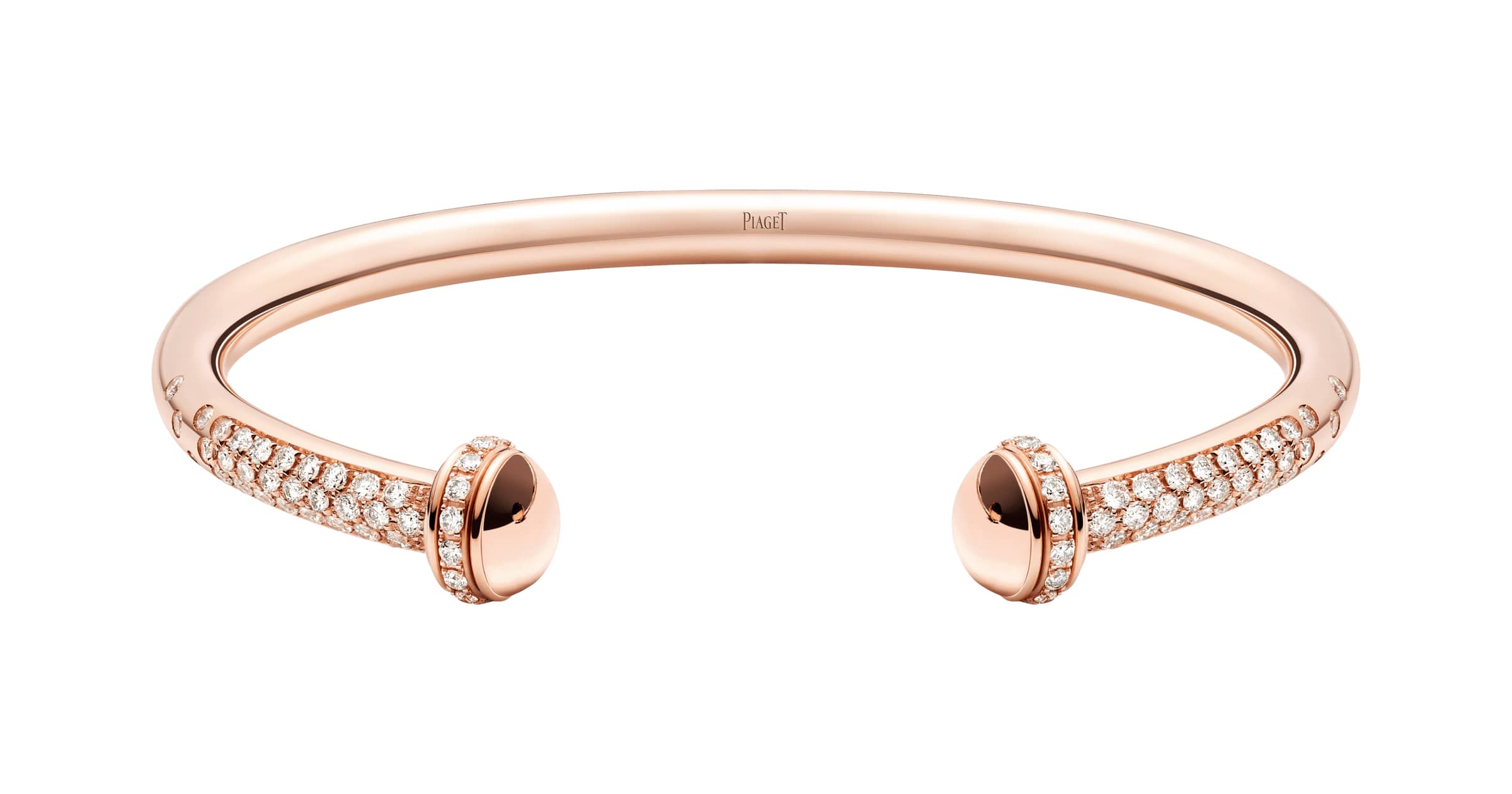 Rose gold Malachite Diamond open bangle bracelet G36PD400  Piaget Luxury  Jewelry Online