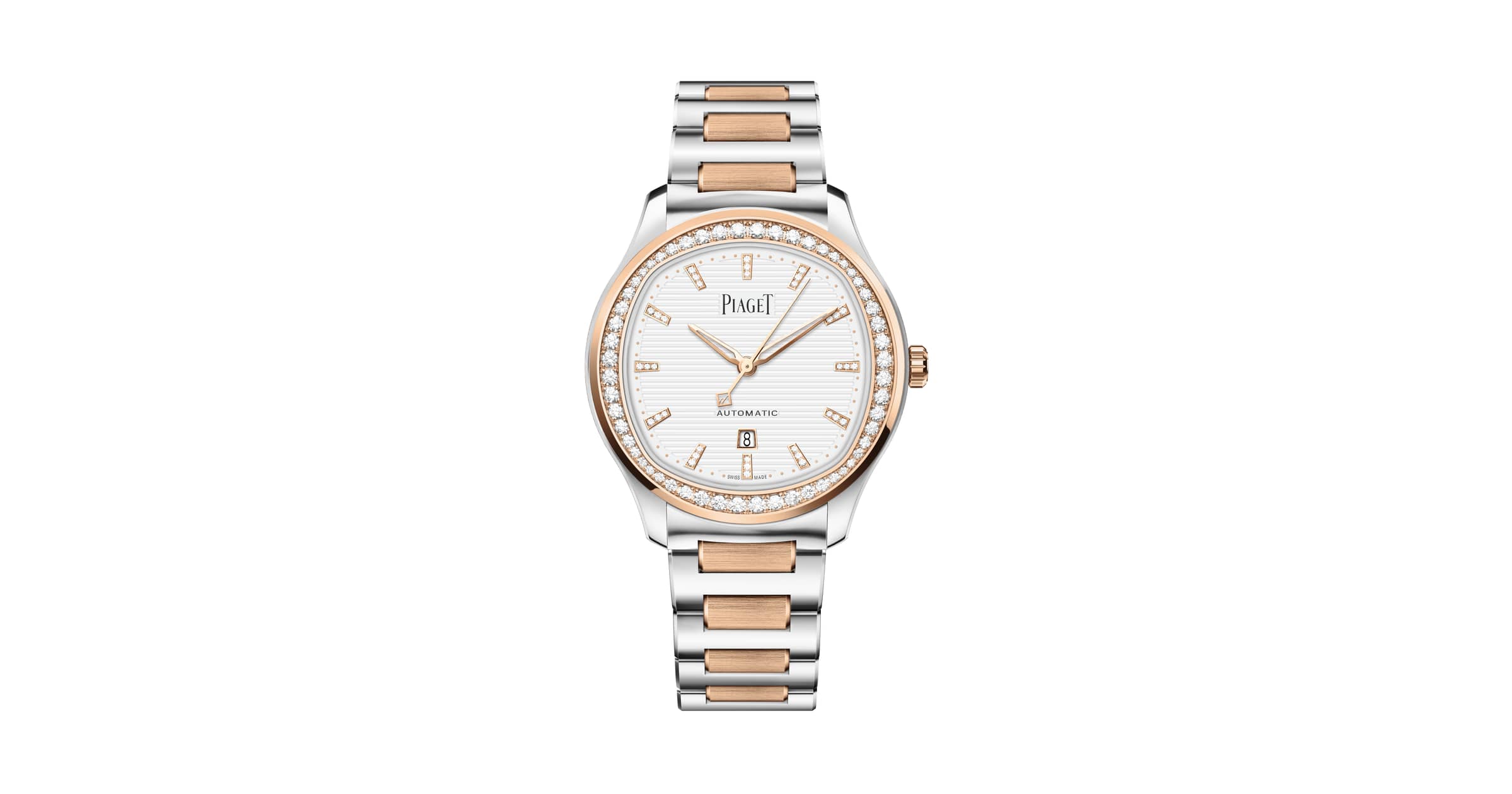 Piaget Automatic Steel Rose Gold Diamond Watch G0A48026