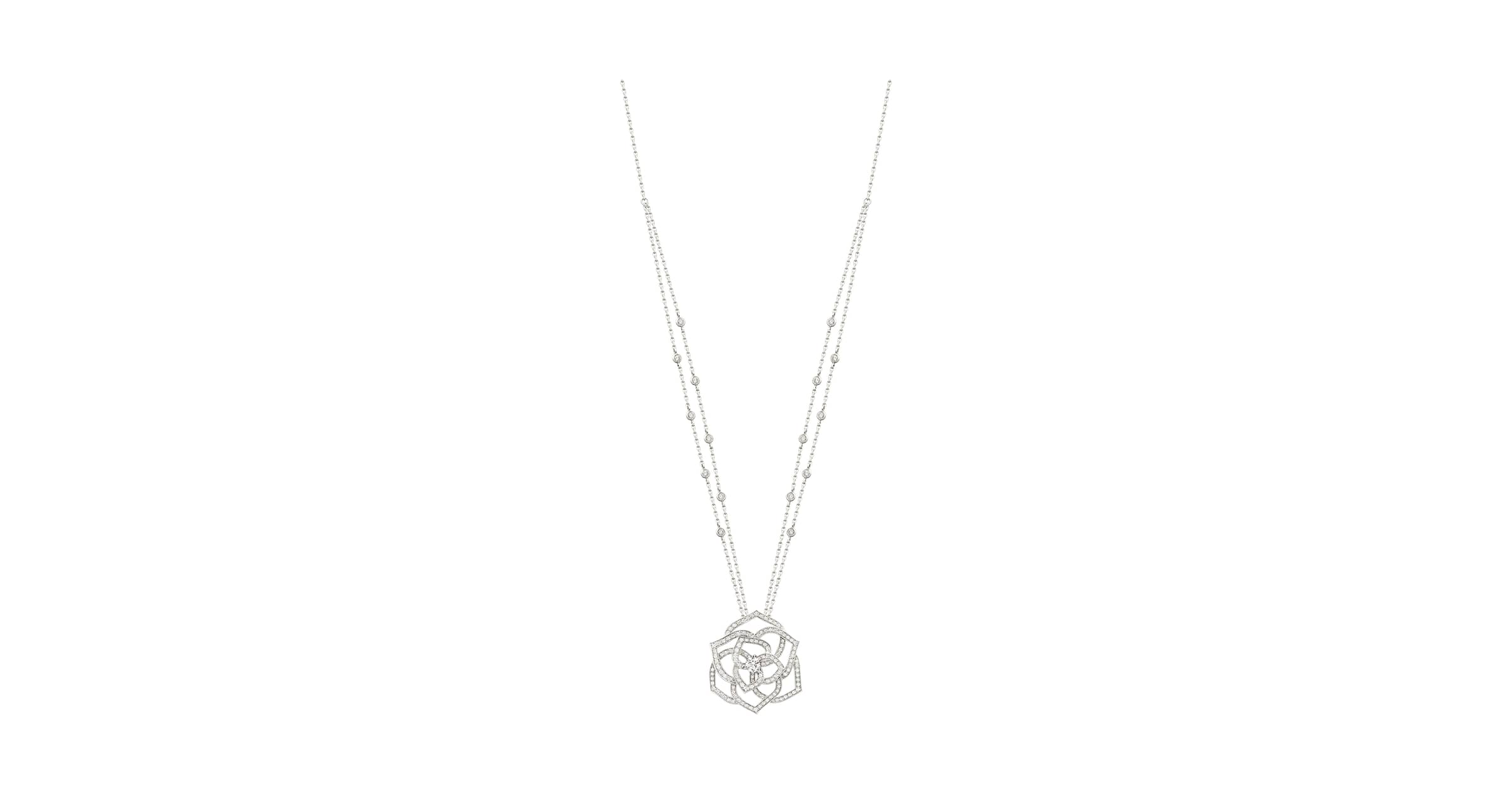 Piaget Rose Diamond 18K White Gold Pendant Necklace