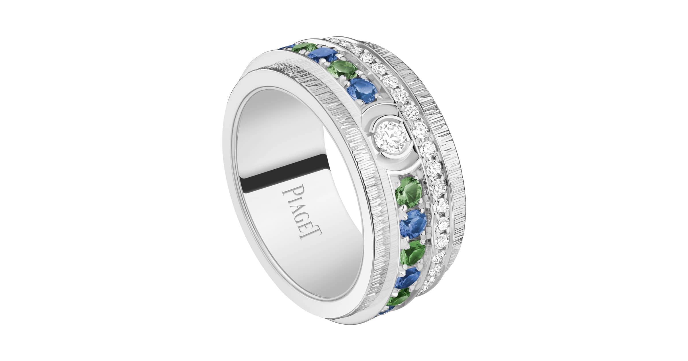 Piaget White Gold Tsavorite Sapphire Diamond Ring G34P8O00