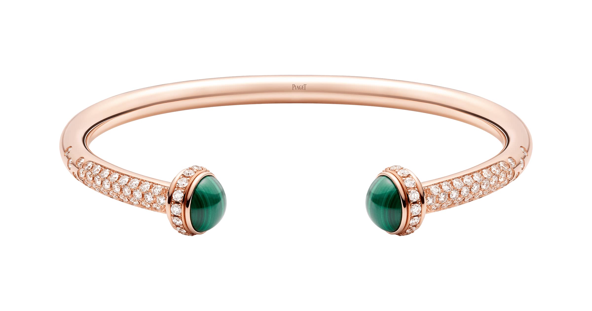 Rose gold Turquoise Diamond open bangle bracelet  Piaget Luxury Jewellery  G36PA200