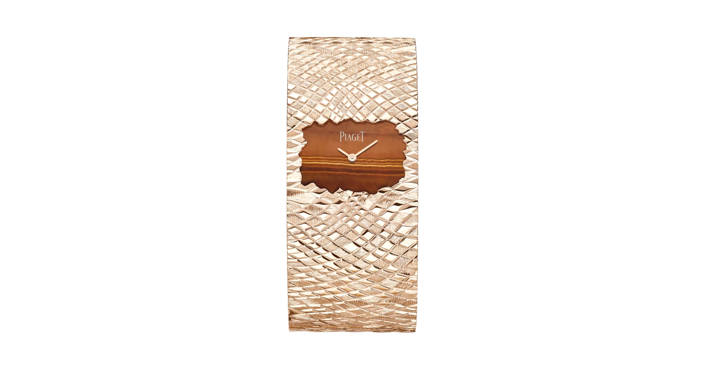 Piaget Rose Gold Yellow Tiger Eye Cuff Watch G0A49159