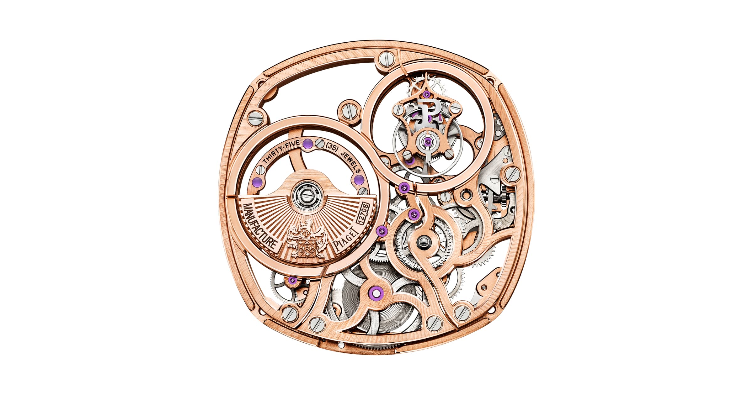 Mouvement Tourbillon Squelette Extra Plat 1270S Or Rose Piaget