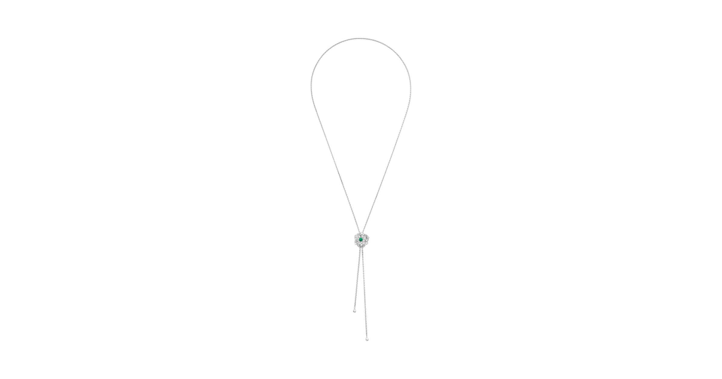 白金钻石祖母绿项链G33U0976
