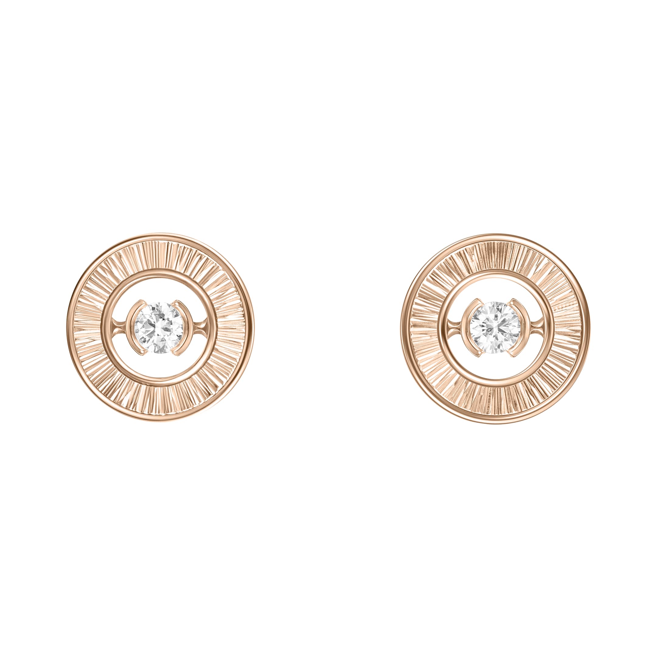 Decor Palace（パレス装飾）ピンクゴールド製ダイヤモンドイヤリング