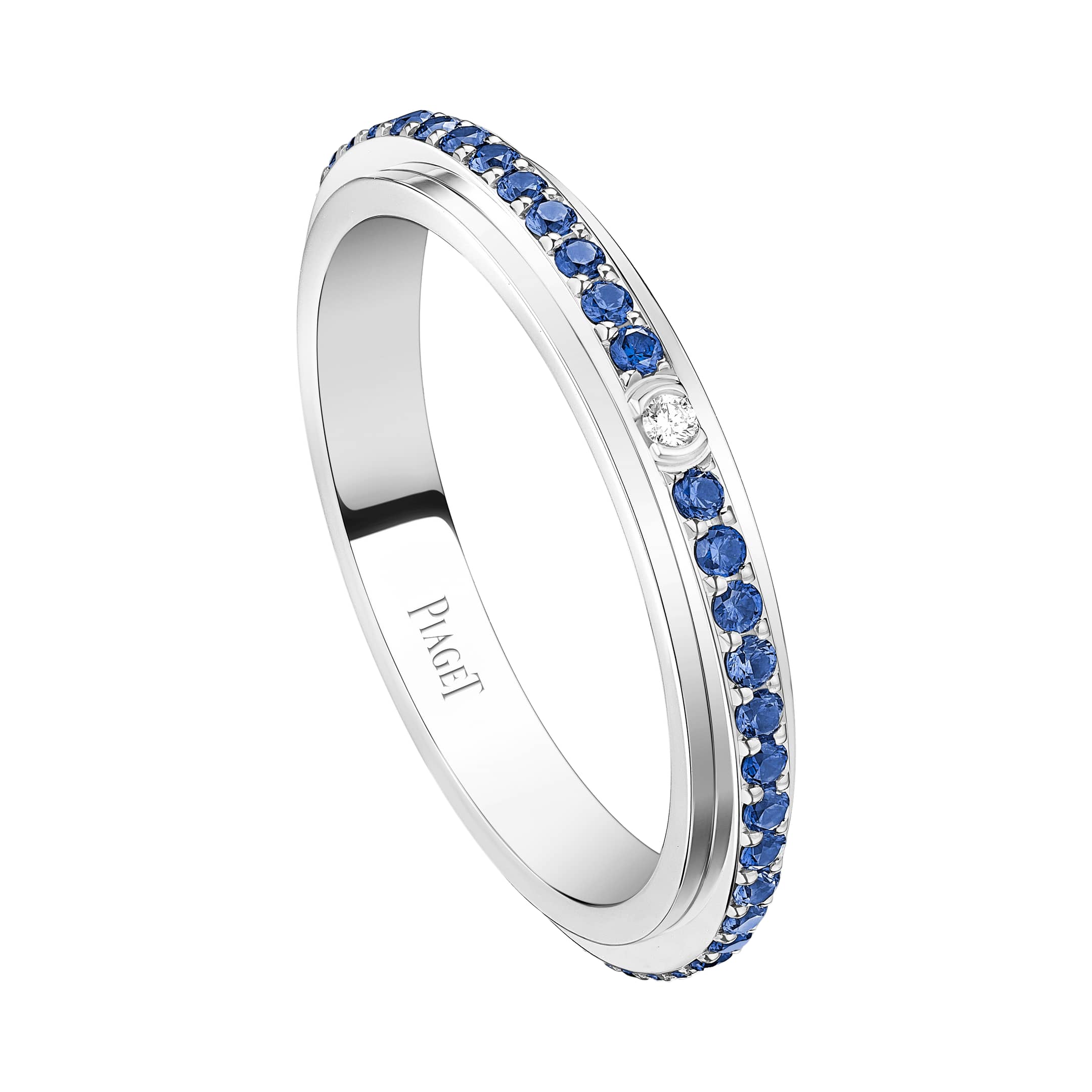 Delicate Double Band Sapphire ring with diamonds – Rona Fisher Jewelry