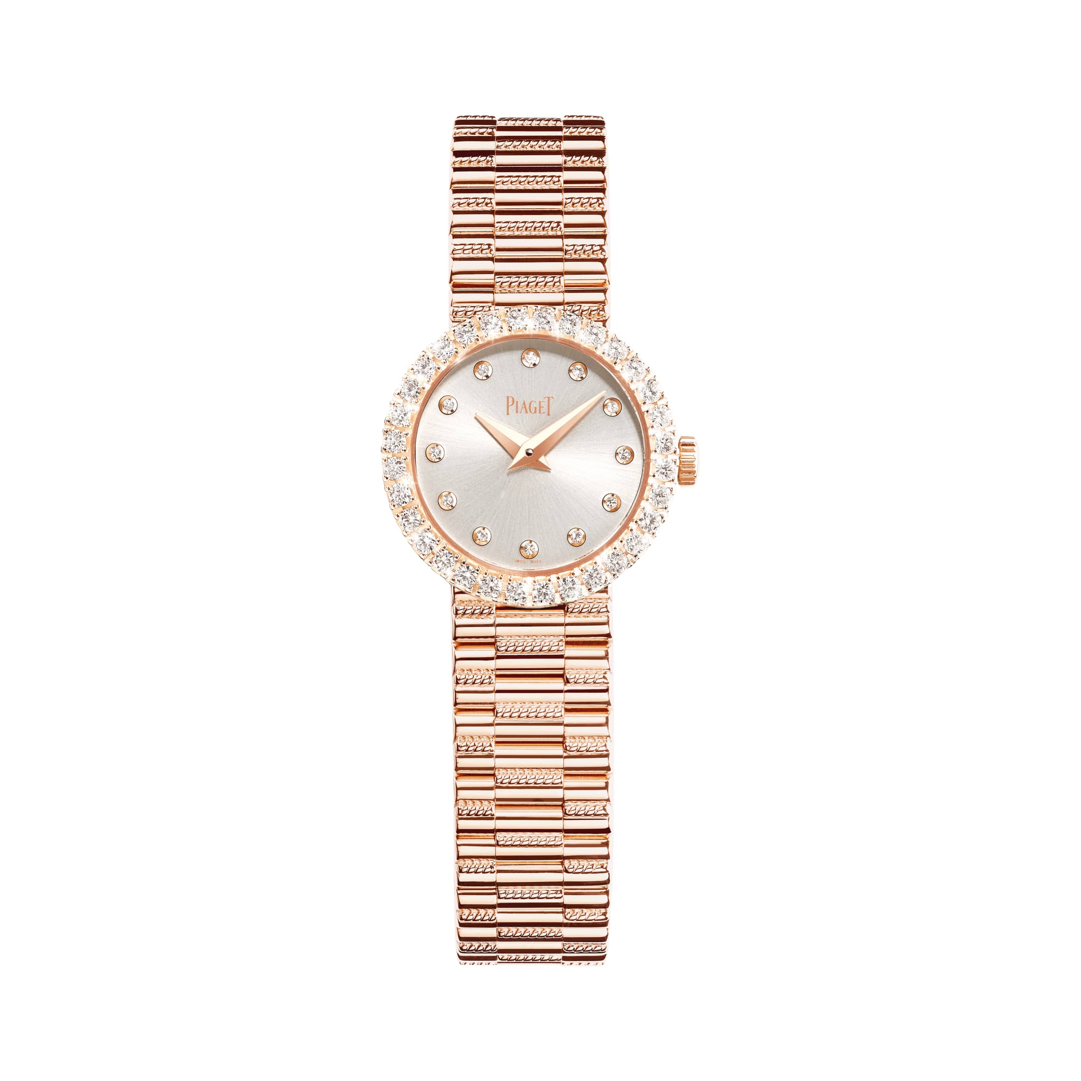 ピンクゴールド製ダイヤモンド付きウォッチ - ピアジェの女性用時計 ...