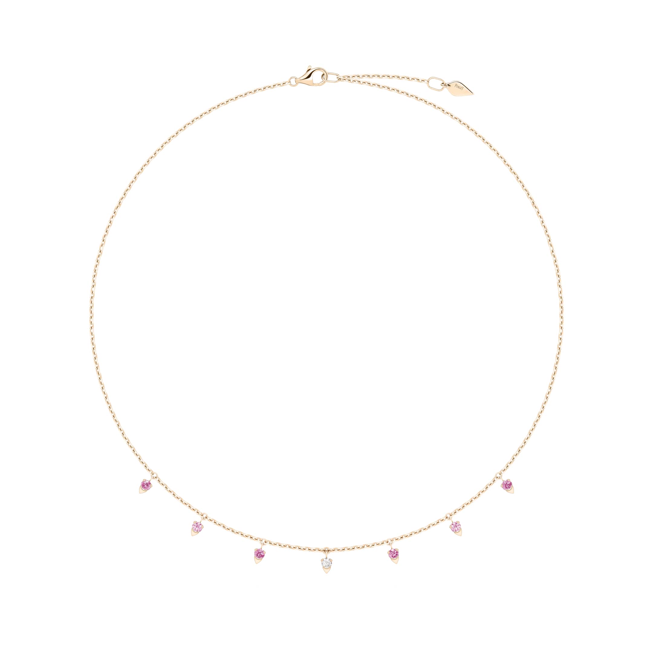 Platinum, Gold, Pink Sapphire and Diamond Collar Necklace