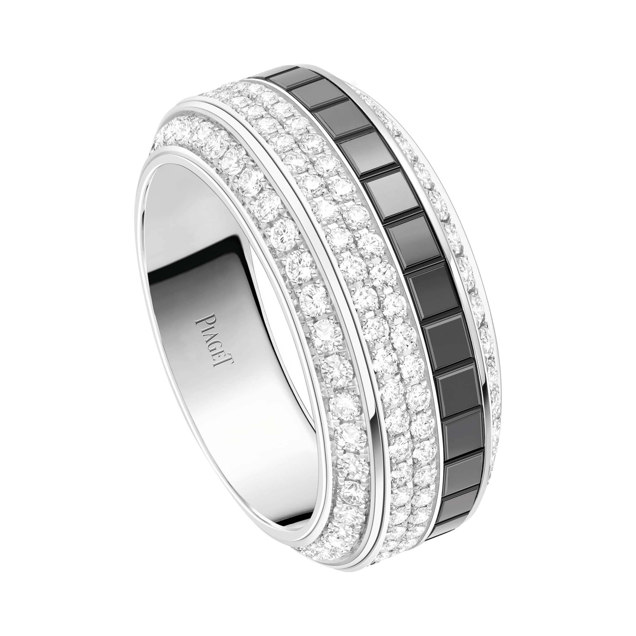 Ramkoers markt Actuator White Gold Ceramic Diamond Ring - Piaget Luxury Jewellery G34P2G00