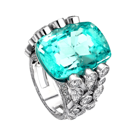 White gold Aquamarine Diamond Ring G34LH400 - Piaget Luxury Jewelry Online